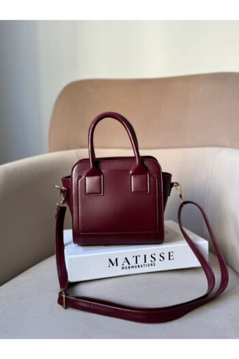 Moda Sekiz Kadın Bordo Suni Deri Zamansız Trend Model Çapraz Askılı El Ve Omuz Çanta