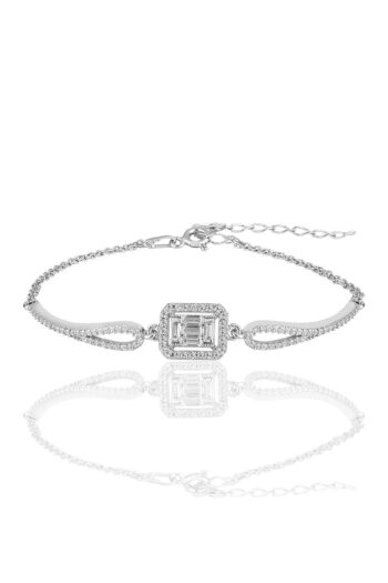 Söğütlü Silver Gümüş Rodyumlu Zirkon Baget Taşlı Bileklik. Sgtl10741rodaj