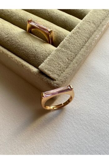 ringbox Pembe Taşlı Ince Model Gold Yüzük