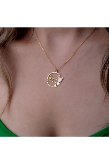 viantojewellery 925 Ayar Gümüş Üzeri 24 Ayar Altın Kaplama İsimli Kelebek Tasarımlı Kolye