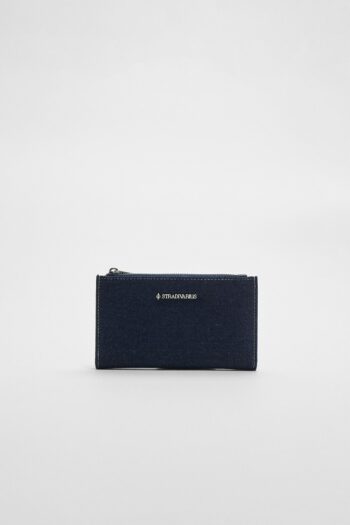 Stradivarius Fermuarlı denim cüzdan