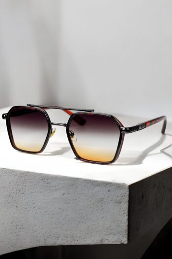 Eyesofia Unisex Uv400 Leopar Füme Sarı Cam Güneş Gözlüğü