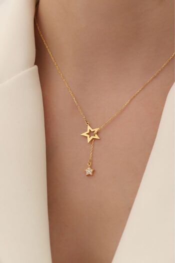 Nox Jewelry 925 Ayar Gümüş Sallantılı Yıldız Kravat Kolye