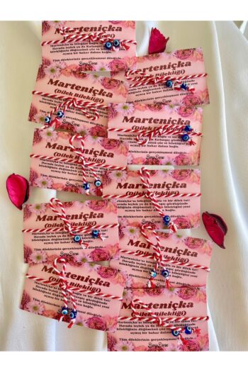 BeryDenz 10 Adet Kartlı Nazar Boncuklu Marteniçka(KARTLI HEDİYELİK PAKETLİ)