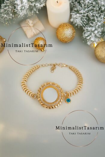 MinimalistTasarım Çeyrek bileklik, çeyrek altın bileklik çerçevesi ,çeyrek altın bileklik çelik bileklik