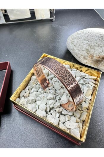 KAVELE Ham Manyetik Mıknatıslı Saf Bakır 40-50 Gr Bileklik -Zeolit kumlu Ful Koruma Zırh Dualı Bilezik