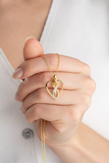 Silvano Jewelry 925 Ayar Gümüş Kalp Sarılan Çift Kolye