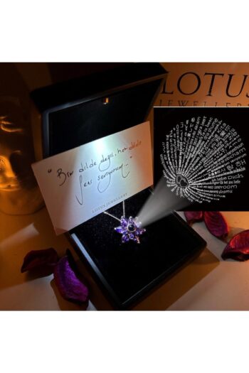 LOTUS JW 100 DİLDE SENİ SEVİYORUM YAZAN LOTUS KOLYE & IŞIKLI KOLYE KUTUSU (ROSE GOLD) | 925 Ayar Gümüş Kolye