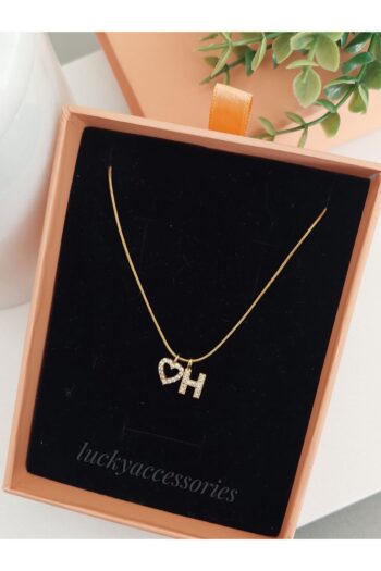 LUCKY ACCESSORIES Çelik Zirkon Taşlı Harf ve Kalp Kolye H Harfi