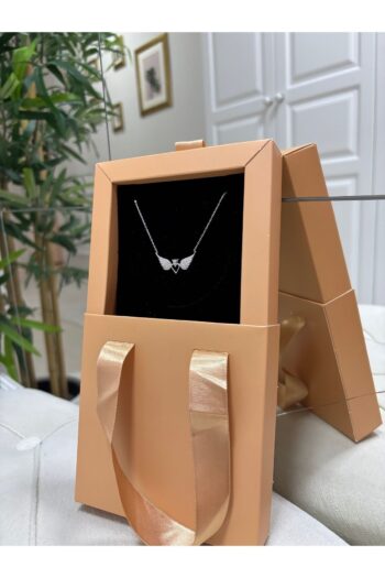 Silver Sevgililer Günü Özel Melek Kanatlı Tek Taşlı Kolye 925 Ayar Gümüş Kadın Kolye/Kutulu Gönderim