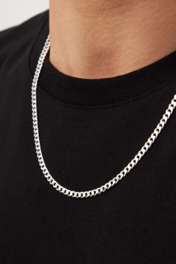 Ventino Silver 5mm Gurmet 925 Ayar Gümüş Erkek Zincir Kolye Vek-3091