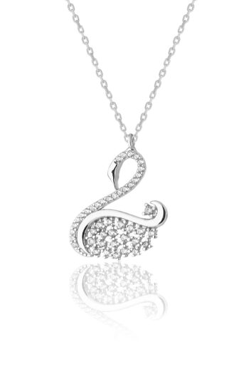 Zanaatsilver 925 Ayar Gümüş Kuğu Modeli Kolye Sevgililer Günü Hediyesi