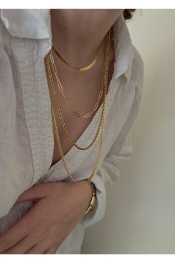 KİLİGİSTANBUL ÇELİK GOLD RENK KOLYE KOMBİNİ