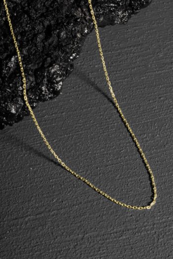 Takıdepo Forsa Model Gümüş Zincir Altın Kaplama 0,75 Mm Genişlik