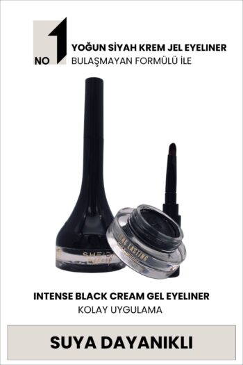 Sheida Özel Fırça Başlıklı Yoğun Pigmentli Suya Dayanıklı Mat Jel Eyeliner Gel Cream Eyeliner