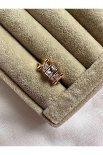 ringbox Gold Renkli Taşlı Dörtgen Model Serçe Parmak Yüzüğü