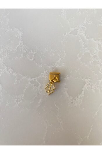 kubotique Paslanmaz Çelik Taşlı Yonca İtalyan Bileklik Gold Charm