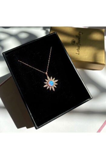 LOTUS JEWELLERY Opal Taşlı Güneş Kolye - 925 Ayar Gümüş Kolye