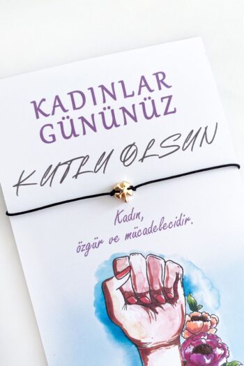 By Nur Erten Kadınlar Günü Hediyesi Yonca Şans Bilekliği 8 Mart