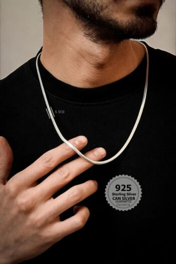 CAN SİLVER Gümüş Balık Sırtı Kolye 925 Ayar Gümüş Balıksırtı Model Unisex Zincir