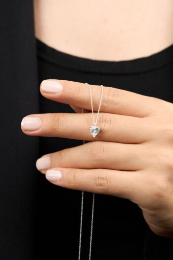 Elika Silver 925 Ayar Gümüş Zirkon Taşlı Zarif Kalp Model Kolye