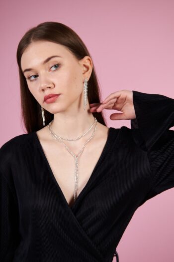 irva collection Taşlı Su Yolu Tasarım Kolye