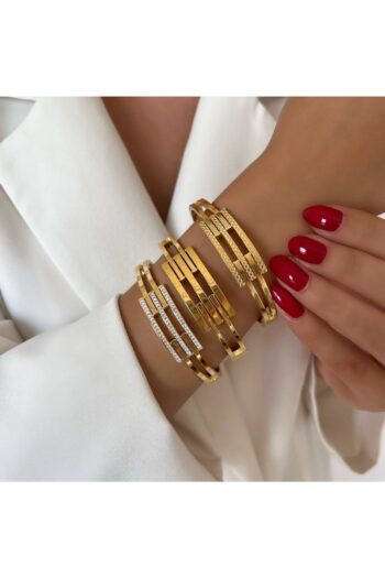 JEWELRY Çelik Gold Taşsiz Kaburga Kelepçe Bileklik