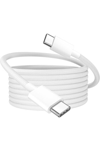 WANNA PROTECT 60W Destekli Iphone Samsung Xiaomi Oppo Uyumlu Type C To Type C Hızlı Şarj Kablosu Beyaz 1 Metre