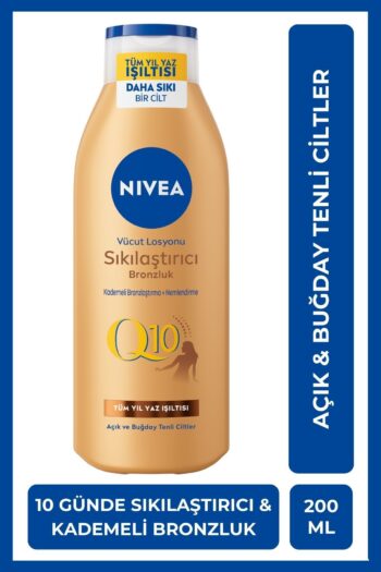 NIVEA Q10 Sıkılaştırıcı Ve Bronzlaştırıcı Vücut Losyonu 200ml, Kademeli Bronzluk, 10 Günde Sıkılaştırıcı
