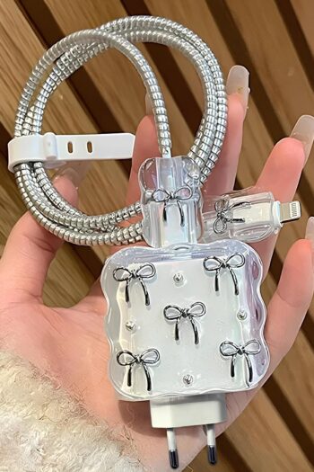 WANNA PROTECT Iphone 20W Uyumlu Şarj Kablosu Başlığı Adaptörü Fiyonk Koruma Kablo Koruyucu Kılıfı 5'li Set