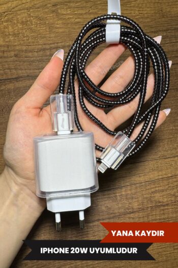 WANNA PROTECT iPhone 18W/20W Uyumlu Baskısız Şeffaf Şarj Başlığı Adaptörü Koruma Kablo Koruyucu 5'li Koruma Seti