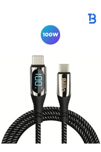 Tech&bello accessories TYPE-C TYPE-C Göstergeli Örgülü Hızlı Şarj Data Kablosu 100W 1.2m BA-03 100w