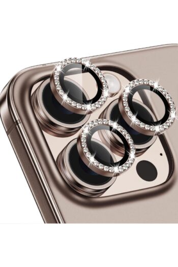 KVK PRİVACY Iphone 16 Pro/16 Promax Uyumlu Kamera Koruma Taşlı Lens Koruyucu Temperli Cam Koruma Desert