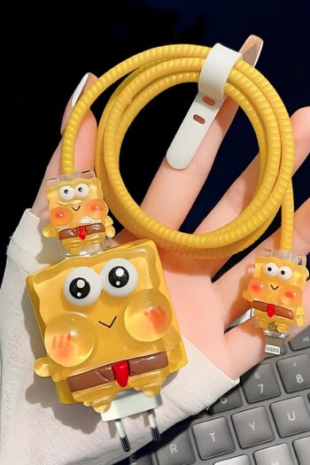 WANNA PROTECT Iphone 20W Uyumlu Şarj Kablosu Başlığı Adaptörü Kalp Koruma Kablo Koruyucu Kılıfı 5'li Set