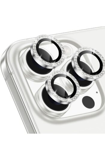 KVK PRİVACY Iphone 16 Pro/16 Promax Uyumlu Kamera Koruma Taşlı Lens Koruyucu Temperli Cam Koruma Silver