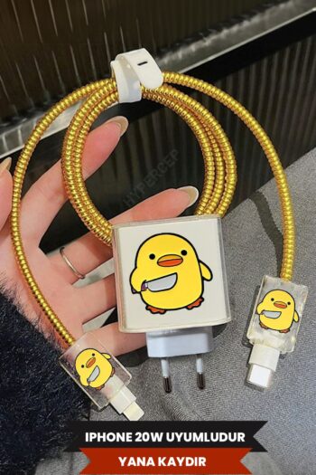 WANNA PROTECT iPhone 18W/20W Uyumlu Şeffaf Şarj Başlığı Adaptörü Koruma Kablo Koruyucu Kılıfı 5'li Koruma Seti