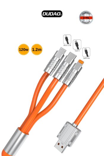 DUDAO L24e - 120w Hızlı Şarj Kablosu Sağlam Metal Uçlu 3'lü ( Lightning / Micro Usb / Type-c Destekler )