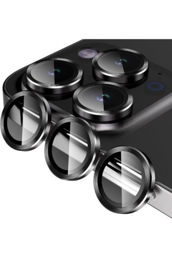 HyperAge Iphone 15 Pro Max & 15 Pro Kamera Koruyucu Metal Çerçeve 9 Kat Sertleştirilmiş Cam Siyah [3'lü Set]