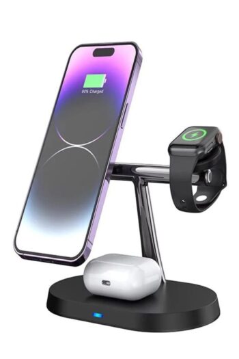 The Wlue 3in1 Magsafe Uyumlu 25W Kablosuz Şarj Standı Wireless Telefon Saat Kulaklık Uyumlu Şarj İstasyonu