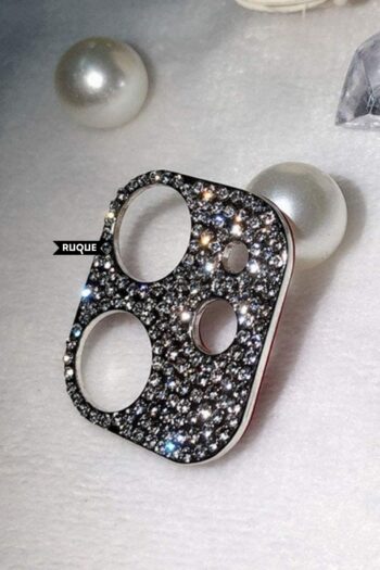 POWELL İphone 12 Uyumlu Lens Shield Silver Taşlı Darbe Emici Kamera Koruyucu