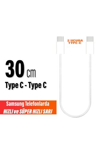 EXENAR Kısa 30cm TYPE C Şarj Kablosu 60W HIZLI Type-C Girişli Samsung Telefon Uyumlu Type C to Type C