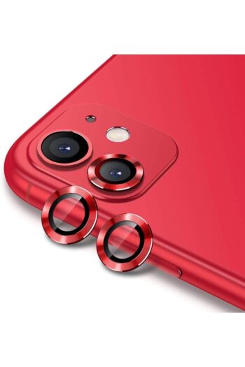 Genel Markalar Iphone 11/12/12 Mini Uyumlu Alüminyum Alaşım Tempered Glass Kamera Lens Koruyucu(2'li Set) Kırmızı