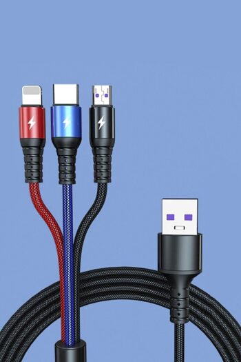 Soillium 3 Çıkışlı 3in1 Şarj Aleti Cihazı Kablosu Çoklu Type-c Micro Lightning 3lü Şarz Seti