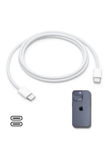 Beeri Apple 15/15 Pro 1 metre Type-C to Type-C Hasır Örgü Hızlı Şarj Kablosu