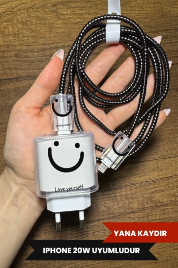 WANNA PROTECT iPhone 18W/20W Uyumlu Şeffaf Şarj Başlığı Adaptörü Koruma Kablo Koruyucu Kılıfı 5'li Koruma Seti
