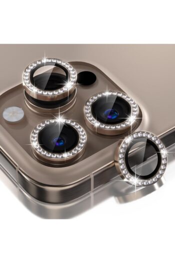 Powerfox iPhone 16 Pro / 16 Pro Max Uyumlu Gerçek Taşlı Çöl Titanyumu Renkli Metal Lens Koruyucu