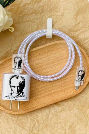WANNA PROTECT Samsung 25W Uyumlu Baskısız Şeffaf Şarj Başlığı Adaptörü Koruma Kablo Koruyucu 5'li Koruma Seti