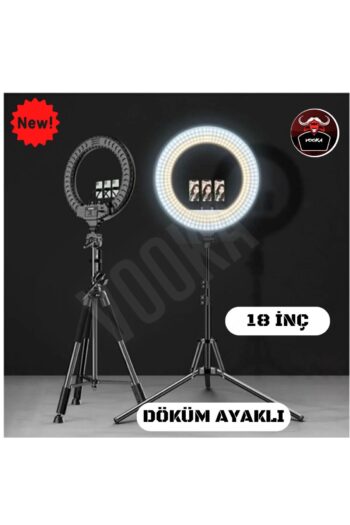 VOOKA Vilya Megalüx Döküm Ayaklı Profesyonel Kuaför Makyaj Çekimleri 18ınç 460 Led Kumandalı Ring Lıght