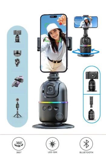 PREPARE Profesyonel Gimbal 360° Yüz Takip Telefon Sabitleyici Tutucu Video Canlı Yayın Akıllı Tripod P03
