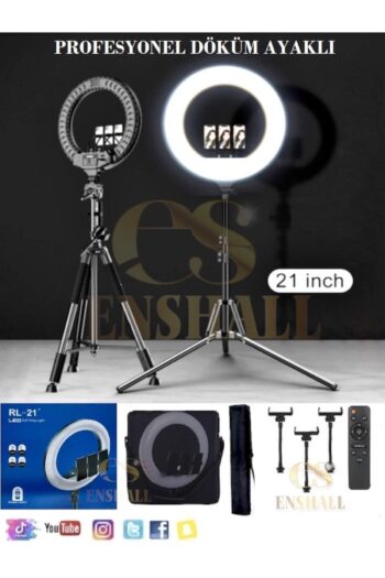 Enshall Döküm Ayaklı Profesyonel Kuaför Makyaj Çekimleri 21 Inç 65w 560led Kumandalı Ring Lıght Çekim Işığı